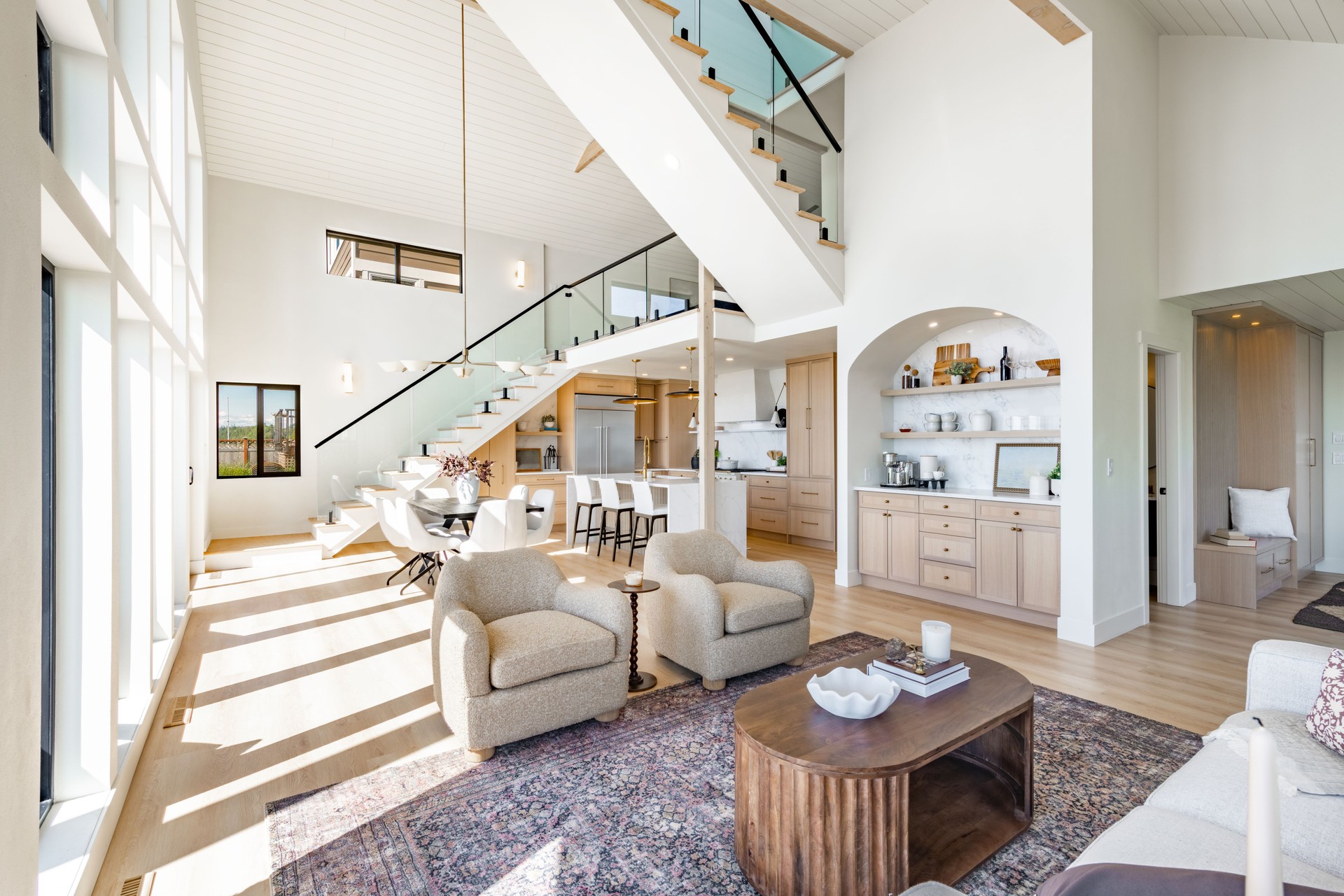Interior photographs of residential waterfront home
